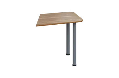 EJZ 2 - 80 přístavba jednací, kovová podnož stříbrná, síla desky 25 mm, ořech světlý